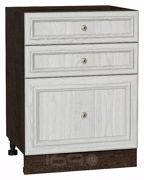 Шкаф нижний с 3-мя ящиками Шале White Dreamline Венге 816*600*480
