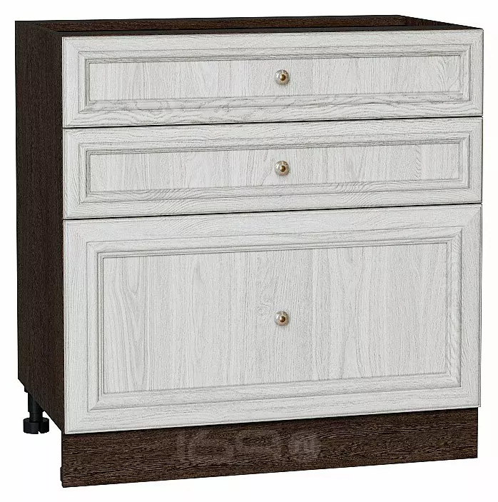 Шкаф нижний с 3-мя ящиками Шале White Dreamline Венге 816*800*480