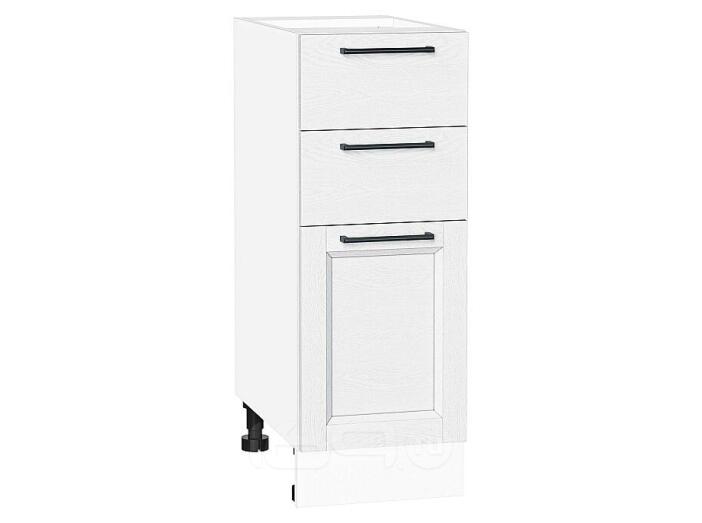 Шкаф нижний с 3-мя ящиками Сканди White Silkwood/Белый 816*300*480