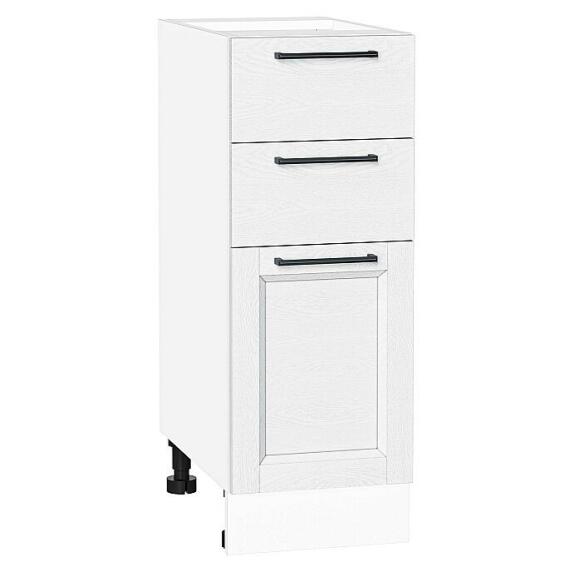 Шкаф нижний с 3-мя ящиками Сканди White Silkwood/Белый 816*300*480