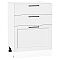 Шкаф нижний с 3-мя ящиками Сканди White Silkwood/Белый 816*600*480