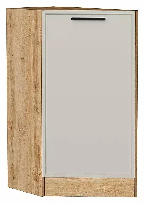 Шкаф нижний торцевой Фрейм Cream Silk Дуб Вотан 816*296*558