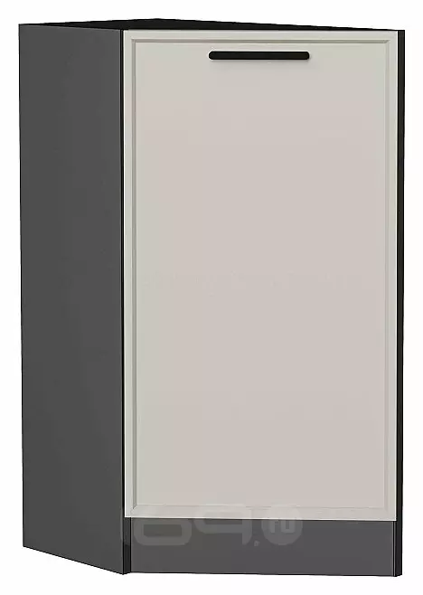 Шкаф нижний торцевой Фрейм Cream Silk Graphite 816*296*558