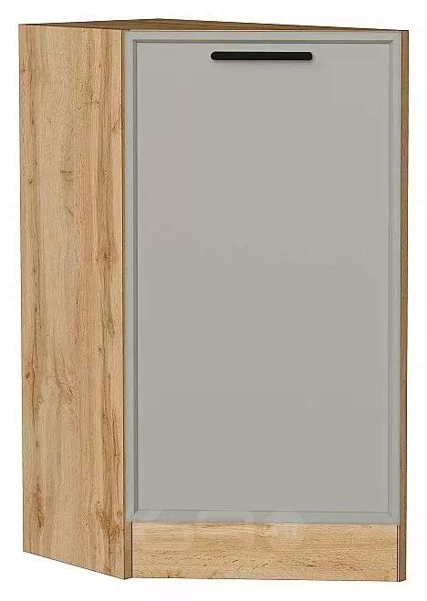 Шкаф нижний торцевой Фрейм Grey Silk Дуб Вотан 816*296*558