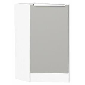 Шкаф нижний торцевой Фьюжн Silky Light Grey  Белый 816*296*554