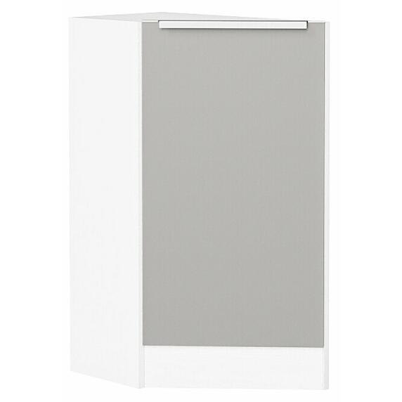Шкаф нижний торцевой Фьюжн Silky Light Grey  Белый 816*296*554