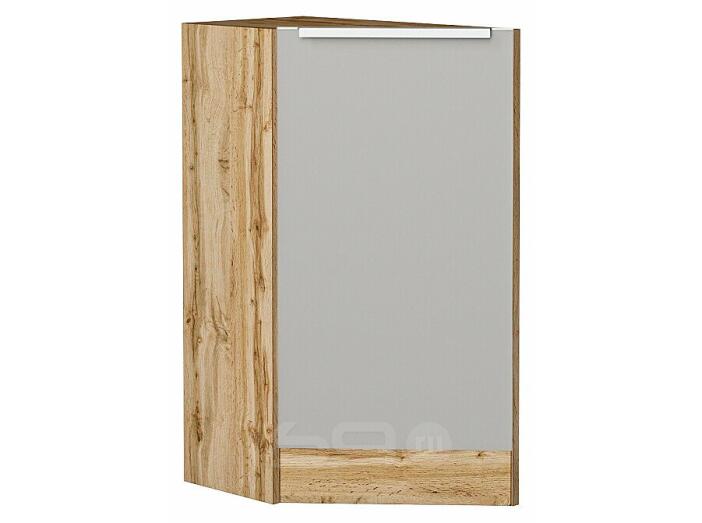 Шкаф нижний торцевой Фьюжн Silky Light Grey  Дуб Вотан 816*296*554