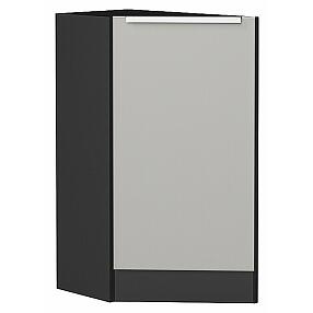 Шкаф нижний торцевой Фьюжн Silky Light Grey  Graphite 816*296*554