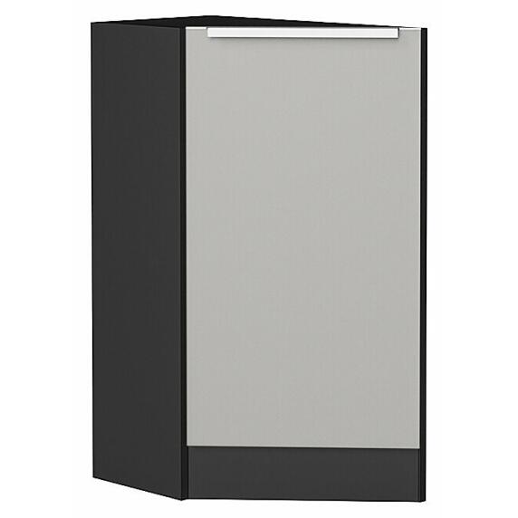 Шкаф нижний торцевой Фьюжн Silky Light Grey  Graphite 816*296*554