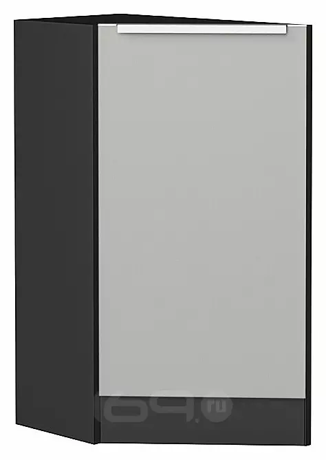 Шкаф нижний торцевой Фьюжн Silky Light Grey Graphite 816*296*554