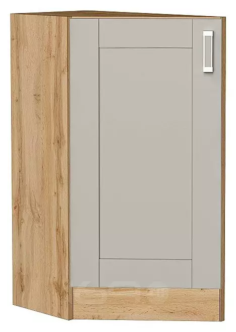 Шкаф нижний торцевой Лофт Grey Silk/Дуб Вотан 816*296*554