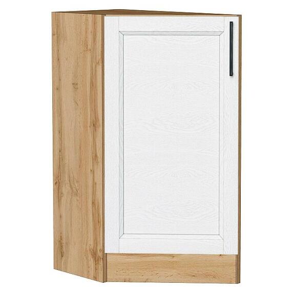Шкаф нижний торцевой Сканди White Silkwood/Дуб Вотан 816*296*554