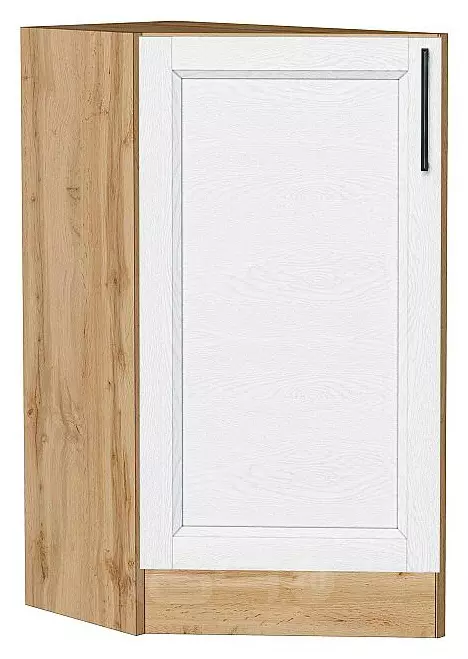 Шкаф нижний торцевой Сканди White Silkwood/Дуб Вотан 816*296*554