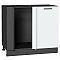Шкаф нижний угловой Фрейм White Silk Graphite 816*890*484