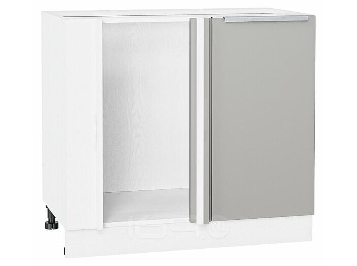 Шкаф нижний угловой Фьюжн Silky Light Grey  Белый 816*890*480