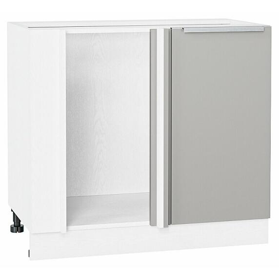 Шкаф нижний угловой Фьюжн Silky Light Grey  Белый 816*890*480