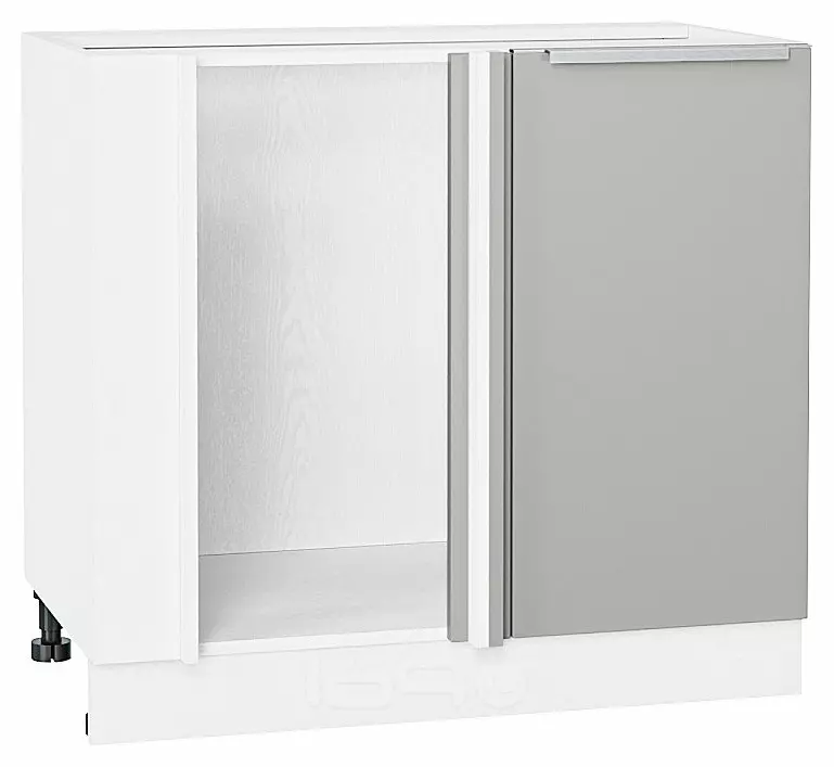 Шкаф нижний угловой Фьюжн Silky Light Grey  Белый 816*890*480