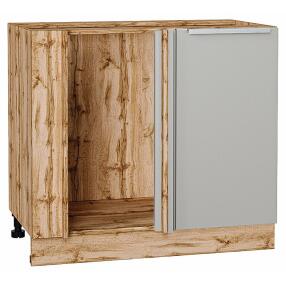 Шкаф нижний угловой Фьюжн Silky Light Grey  Дуб Вотан 816*890*480