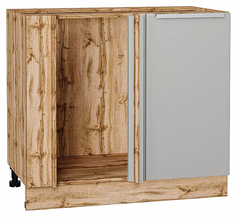 Шкаф нижний угловой Фьюжн Silky Light Grey Дуб Вотан 816*890*480