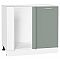 Шкаф нижний угловой Квадро Аквамарин/Белый 816*890*481