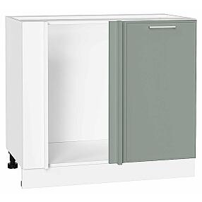 Шкаф нижний угловой Квадро Аквамарин/Белый 816*890*481
