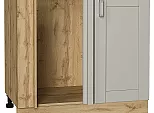 Шкаф нижний угловой Лофт Grey Silk/Дуб Вотан 816*890*480