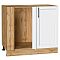 Шкаф нижний угловой Сканди White Silkwood/Дуб Вотан 816*890*480
