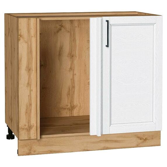 Шкаф нижний угловой Сканди White Silkwood/Дуб Вотан 816*890*480