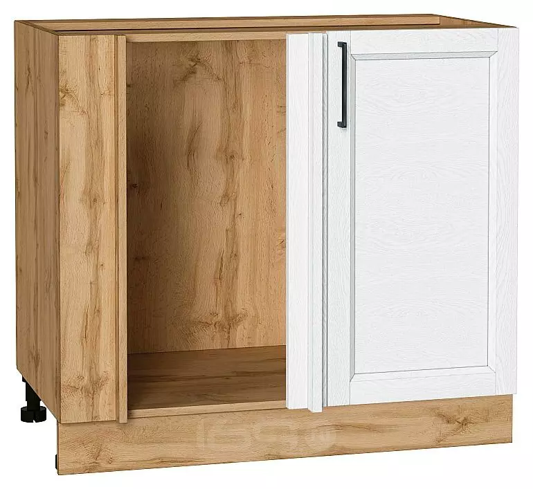 Шкаф нижний угловой Сканди White Silkwood/Дуб Вотан 816*890*480