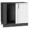 Шкаф нижний угловой Сканди White Silkwood/Graphite 816*890*480