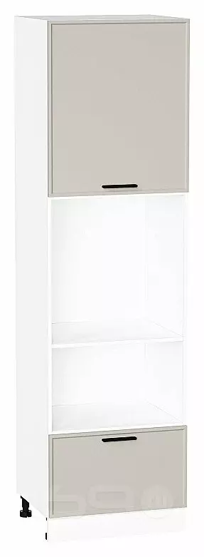 Шкаф пенал с 1-ой дверцей и ящиком под технику Фрейм Cream Silk Белый 2132*600*580