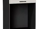 Шкаф пенал с 1-ой дверцей и ящиком под технику Фрейм Cream Silk Graphite 2336*600*580