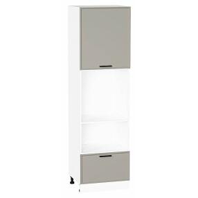 Шкаф пенал с 1-ой дверцей и ящиком под технику Фрейм Grey Silk Белый 2132*600*580