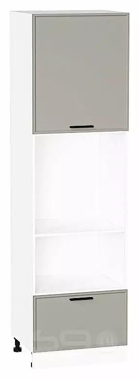 Шкаф пенал с 1-ой дверцей и ящиком под технику Фрейм Grey Silk Белый 2132*600*580