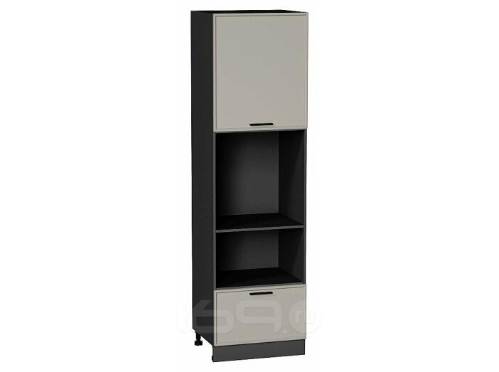 Шкаф пенал с 1-ой дверцей и ящиком под технику Фрейм Grey Silk Graphite 2132*600*580