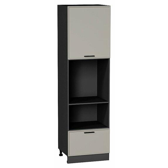 Шкаф пенал с 1-ой дверцей и ящиком под технику Фрейм Grey Silk Graphite 2132*600*580
