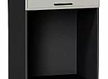 Шкаф пенал с 1-ой дверцей и ящиком под технику Фрейм Grey Silk Graphite 2336*600*580