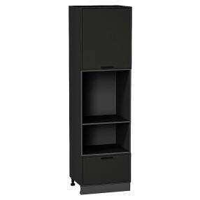 Шкаф пенал с 1-ой дверцей и ящиком под технику Фрейм Stormy Silk Graphite 2132*600*580