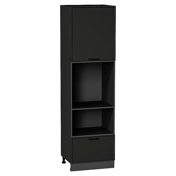 Шкаф пенал с 1-ой дверцей и ящиком под технику Фрейм Stormy Silk Graphite 2132*600*580