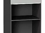 Шкаф пенал с 1-ой дверцей и ящиком под технику Фьюжн Silky Light Grey Graphite 2336*600*576