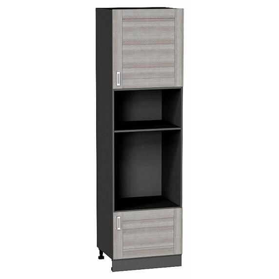 Шкаф пенал с 1-ой дверцей и ящиком под технику Лофт Cappuccino Veralinga/Graphite 2132*600*576