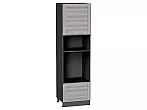Шкаф пенал с 1-ой дверцей и ящиком под технику Лофт Cappuccino Veralinga/Graphite 2132*600*576