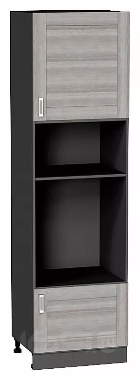 Шкаф пенал с 1-ой дверцей и ящиком под технику Лофт Cappuccino Veralinga/Graphite 2132*600*576