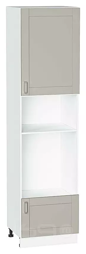 Шкаф пенал с 1-ой дверцей и ящиком под технику Лофт Grey Silk/Белый 2336*600*576