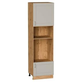 Шкаф пенал с 1-ой дверцей и ящиком под технику Лофт Grey Silk/Дуб Вотан 2132*600*576