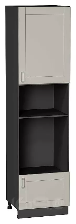 Шкаф пенал с 1-ой дверцей и ящиком под технику Лофт Grey Silk/Graphite 2336*600*576