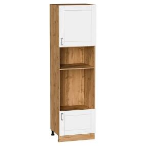 Шкаф пенал с 1-ой дверцей и ящиком под технику Лофт White Silk/Дуб Вотан 2132*600*576