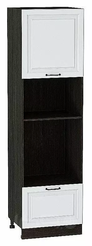 Шкаф пенал с 1-ой дверцей и ящиком под технику Ницца Blanco/Graphite 2132*600*574