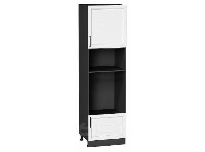 Шкаф пенал с 1-ой дверцей и ящиком под технику Сканди White Silkwood/Graphite 2132*600*576