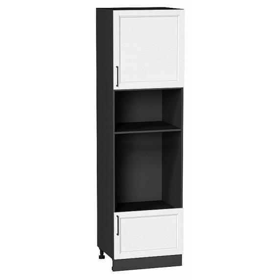 Шкаф пенал с 1-ой дверцей и ящиком под технику Сканди White Silkwood/Graphite 2132*600*576